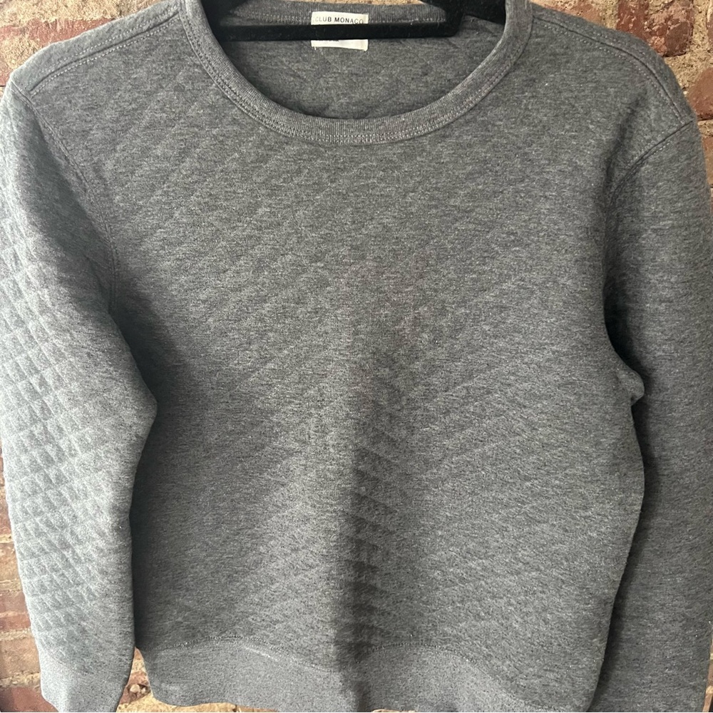 Club Monaco Charcoal Quilted Sweater